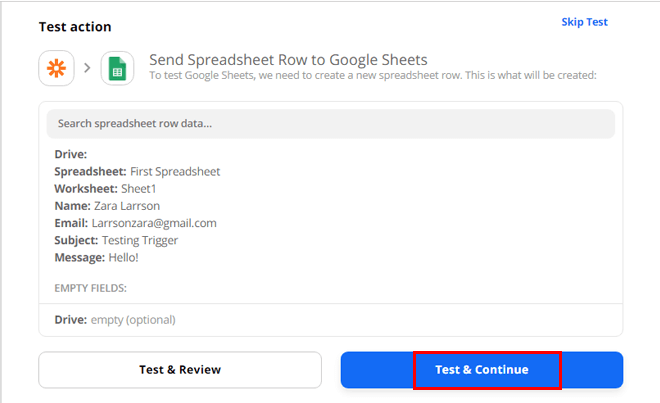 ทดสอบและดำเนินการผสานรวมฟอร์ม WordPress กับ Google ชีตต่อไป