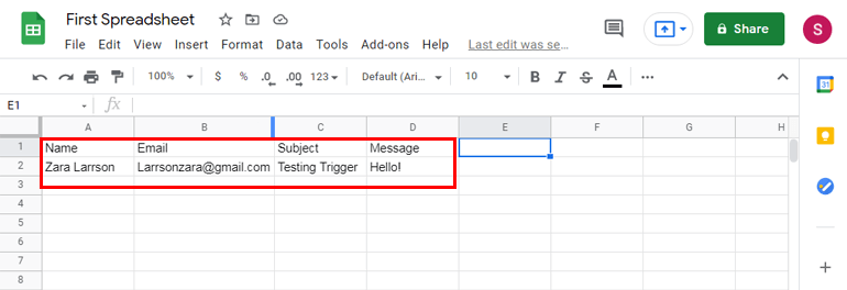การดึงข้อมูลจากแบบฟอร์มการติดต่อไปยัง Google ชีต
