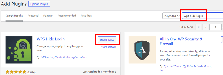 Installieren Sie WPS Hide Login
