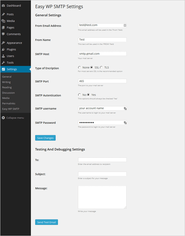 WP SMTP อย่างง่าย
