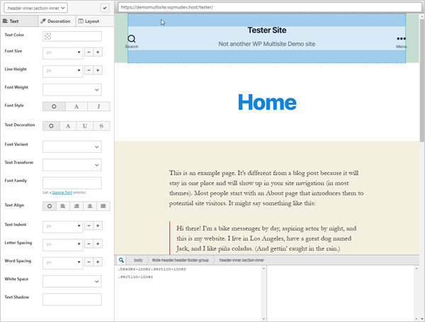 หน้าจอ CSS แบบกำหนดเองของ SiteOrigin CSS