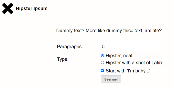 Hipster Ipsum