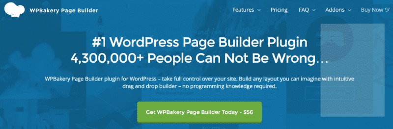 WPBakery ปลั๊กอินตัวสร้างหน้า WordPress ลากและวางที่ดีที่สุด