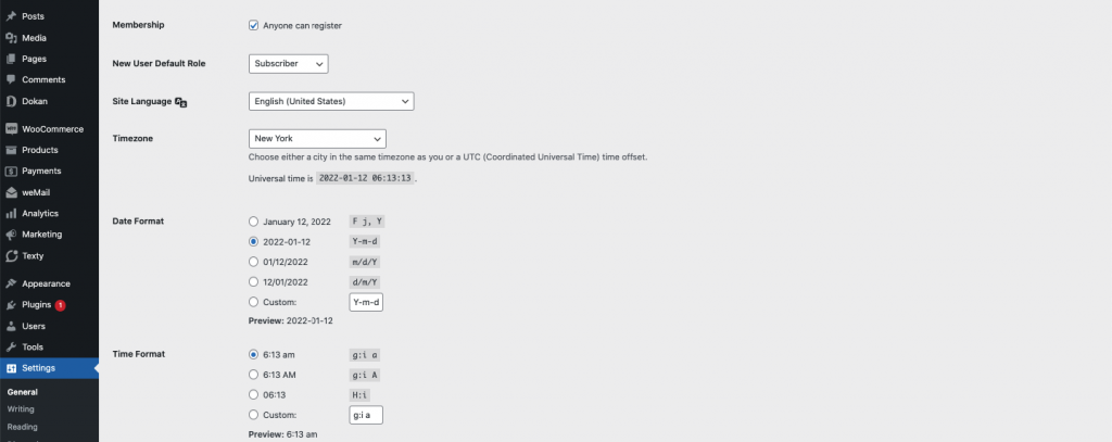 Pengaturan WordPress