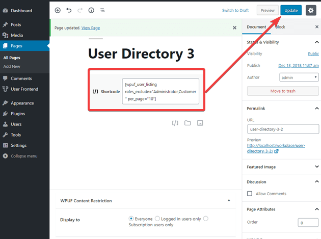 ไดเรกทอรี WordPress