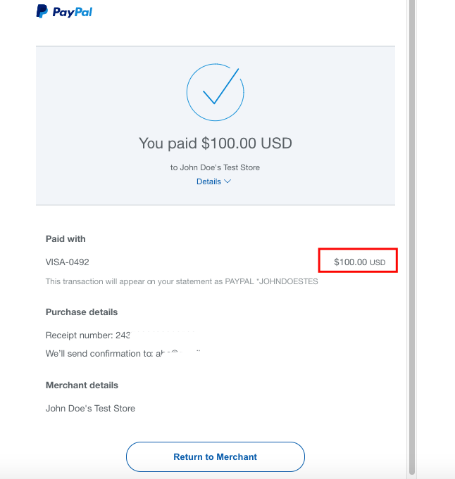 ชำระเงิน Paypal เรียบร้อยแล้ว