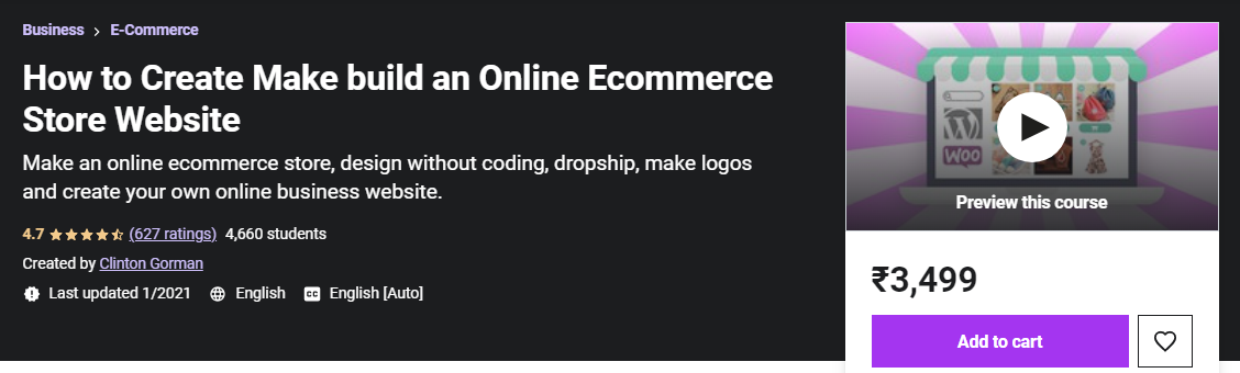 كيفية إنشاء موقع ويب لمتجر التجارة الإلكترونية عبر الإنترنت دورة Udemy