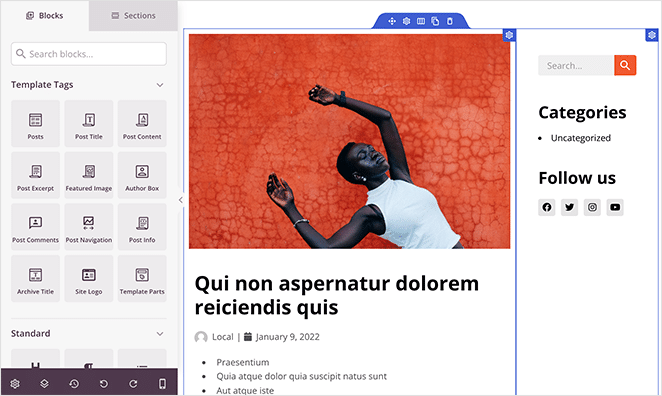 Modello WordPress per post singolo - SeedProd SeedProd WordPress single post template