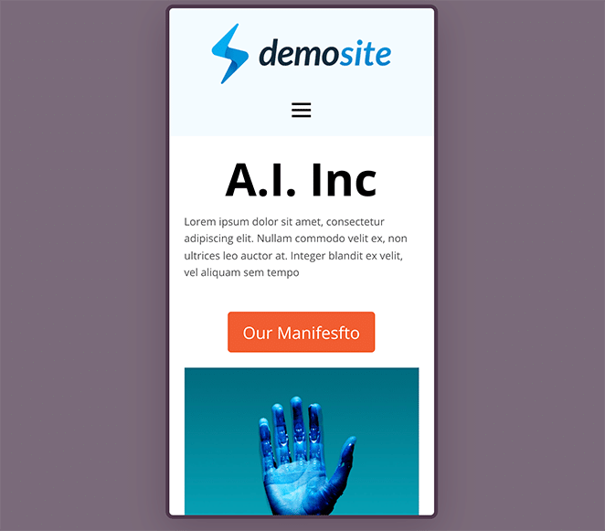 Anteprima del tema WordPress per dispositivi mobili - SeedProd create a custom WordPress theme and preview on mobile