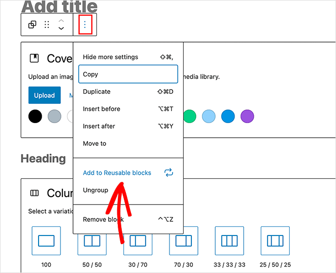 add-to-reuseable-blocks - SeedProd Add group block to reusable blocks