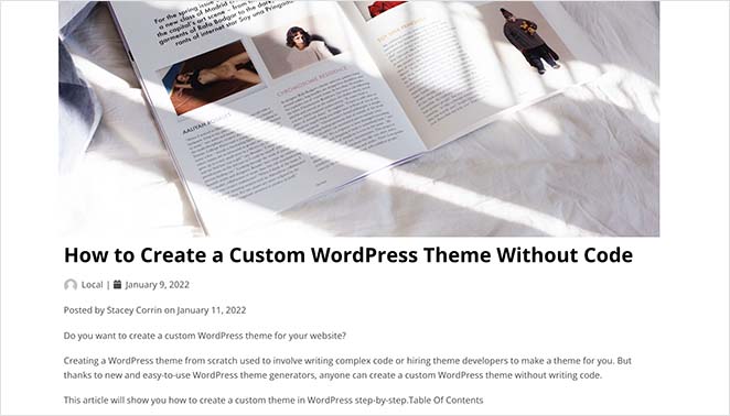post-modello personalizzato - SeedProd WordPress custom post template