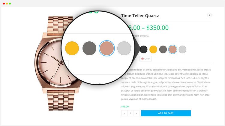 حوامل التباين لـ WooCommerce