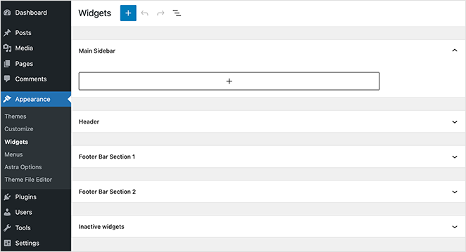 ووردبريس الحاجيات الشاشة - SeedProd Open the WordPress widgets screen to customize your sidebar