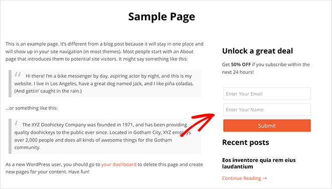 شريط جانبي مخصص على صفحات WordPress - SeedProd Custom sidebar for WordPress pages