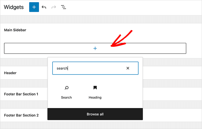 إضافة عنصر واجهة إلى منطقة الشريط الجانبي - SeedProd Add blocks and widgets to your WordPress sidebar