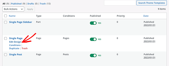تحرير صفحة واحدة - SeedProd Edit the single page template