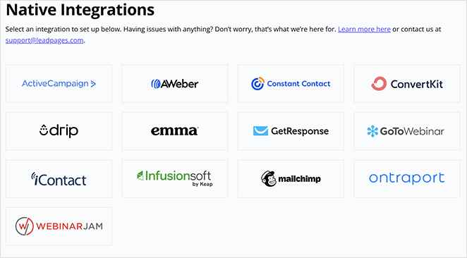 leadpages-integrazioni - SeedProd LeadPages integrations