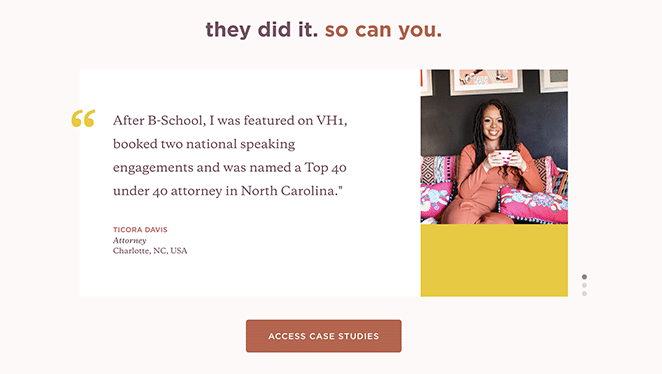 b-scuola-testimonianze - SeedProd b-school landing page testimonials