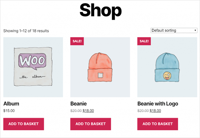 halaman toko-woocommerce-default - SeedProd default woocommerce shop page