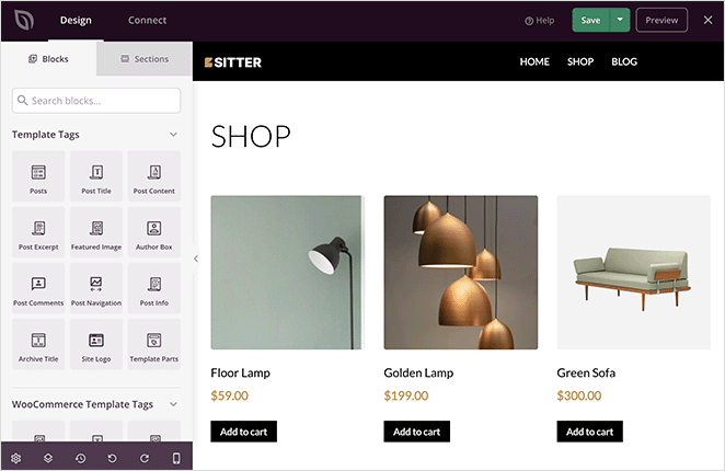 seedprod-woocommerce-shop-page - SeedProd WooCommerce shop page drag and drop builder