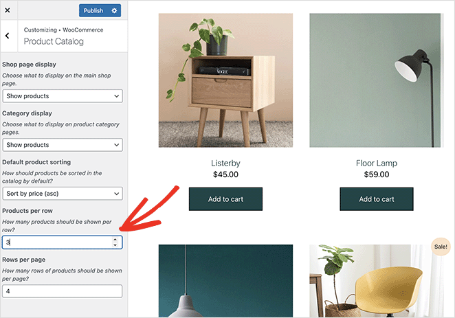 woocommerce-produk-per-baris - SeedProd Choose how many products per row to display on your WooCommerce shop page