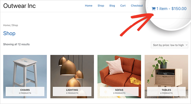 woocommerce-cart-menu-icon - SeedProd woocommerce shopping cart icon in menu