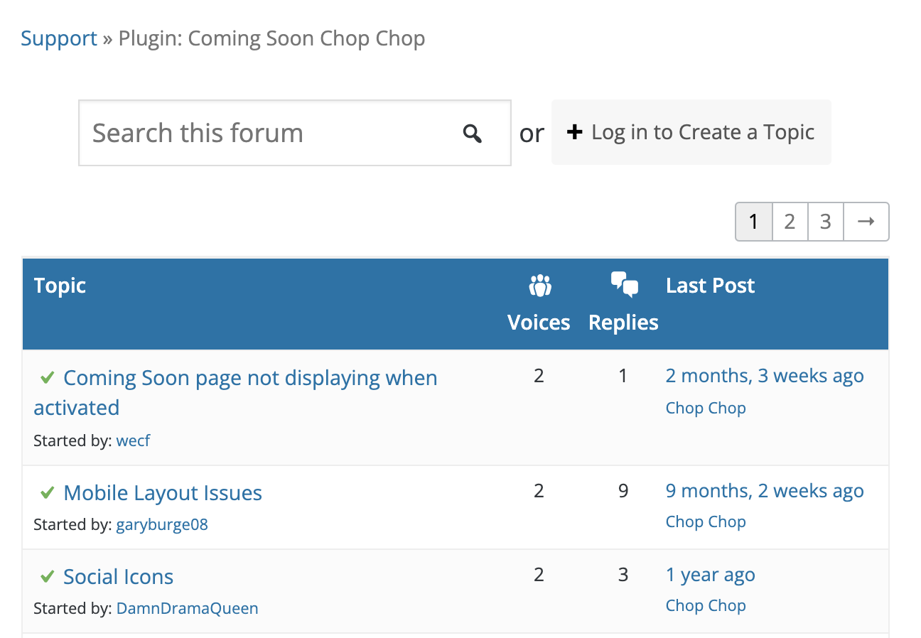 forum untuk plugin WordPress
