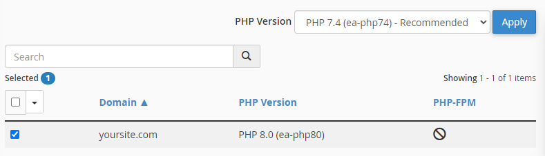 mengedit versi PHP di cpanel