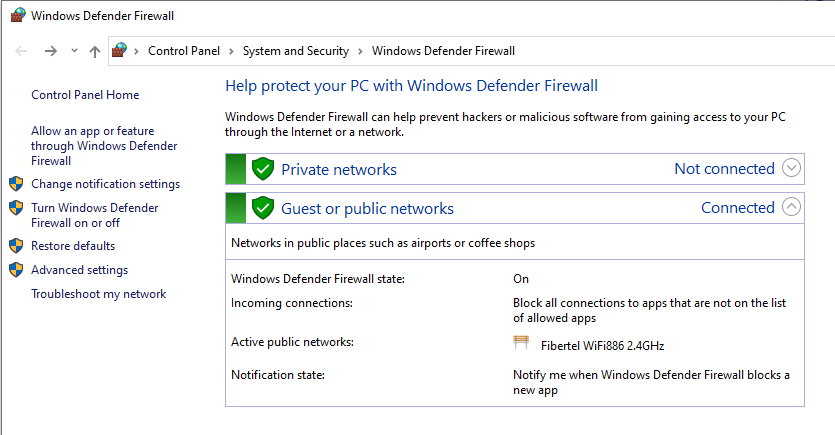 wyłączanie zapory systemu Windows