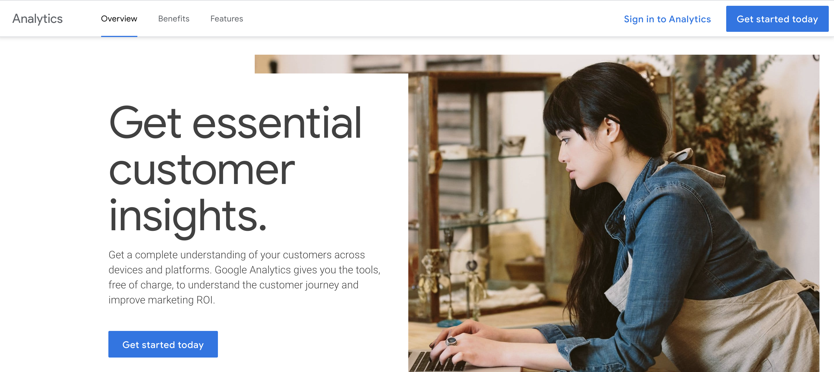 หน้าจอ Google Analytics อภิปรายข้อมูลเชิงลึกที่สำคัญของลูกค้า