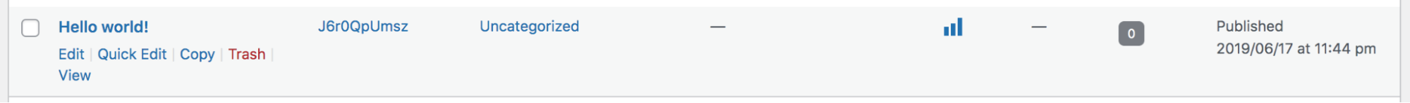 eliminare un post nella dashboard di WordPress