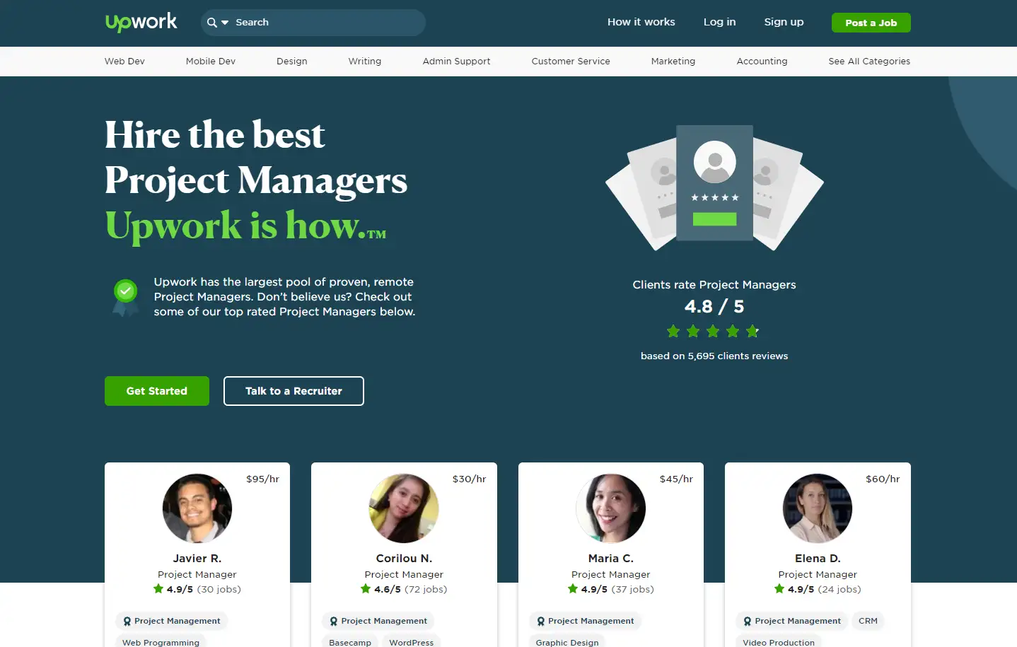 upwork - manajer proyek lepas