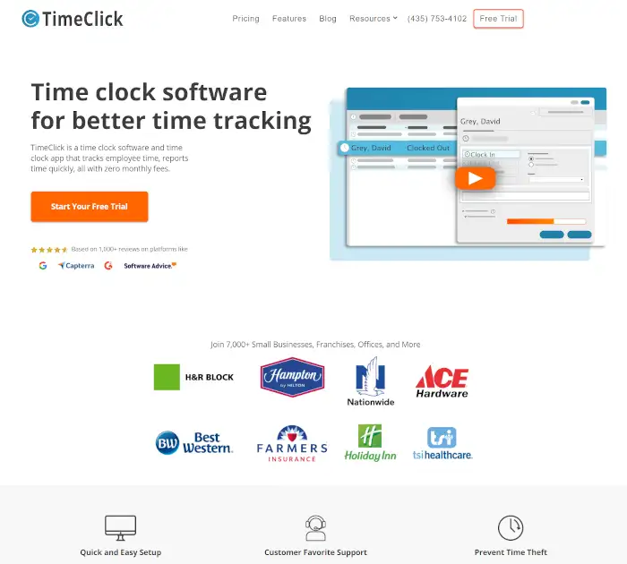 최고의 근태 관리 소프트웨어: TimeClick