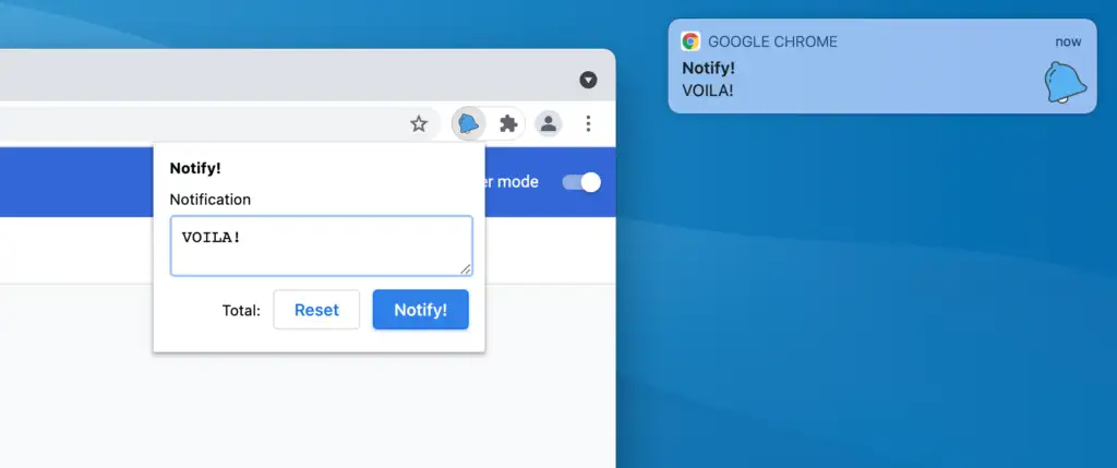 API de notificaciones de Chrome