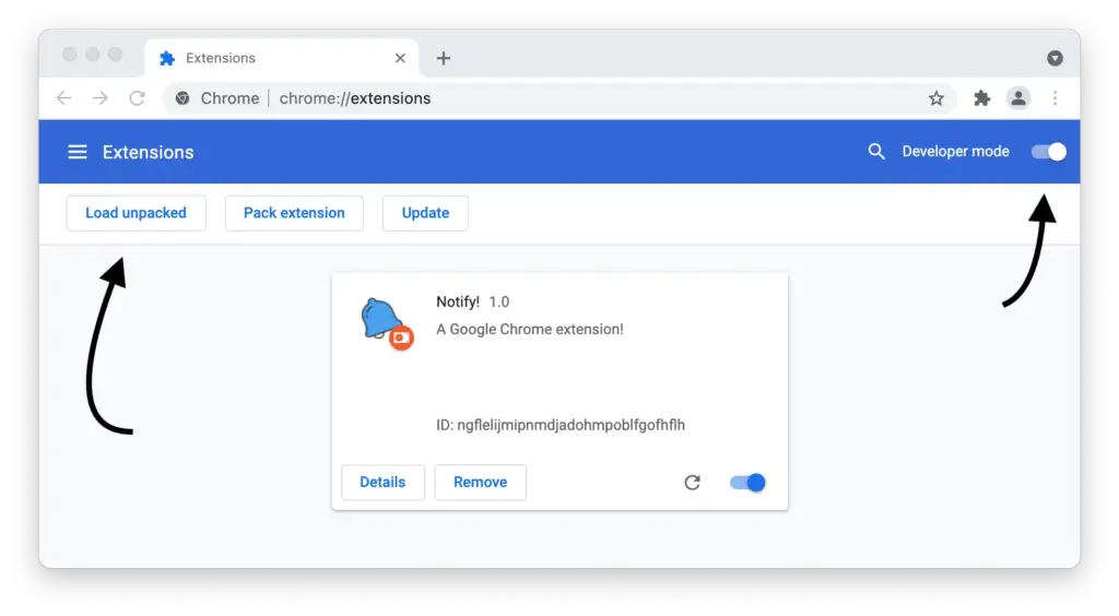 Cargando una extensión a Google Chrome