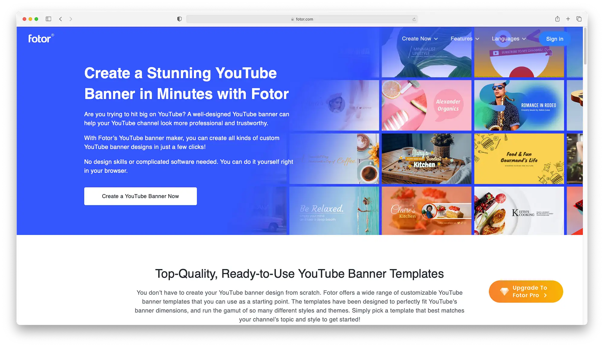 Fotor 是最好的在线 YouTube 横幅制作工具之一