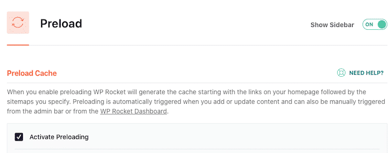 Cache de pré-carregamento - WP Rocket