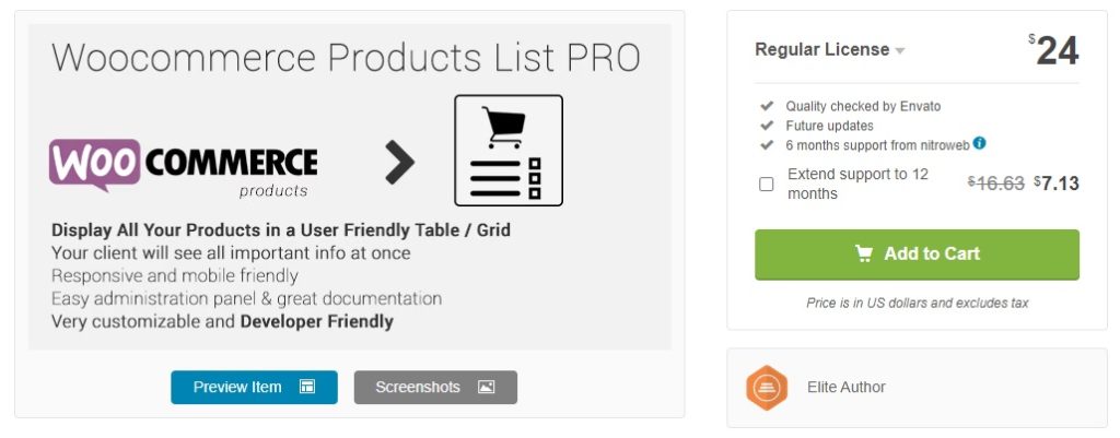 Elenco prodotti woocommerce pro plug-in per visualizzazione elenco prodotti woocommerce