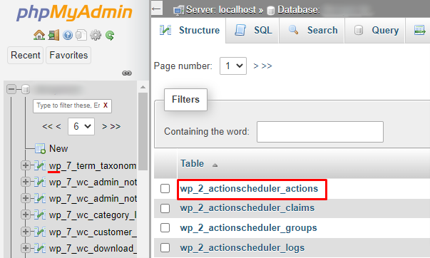 elimina gli ordini woocommerce phpmyadmin