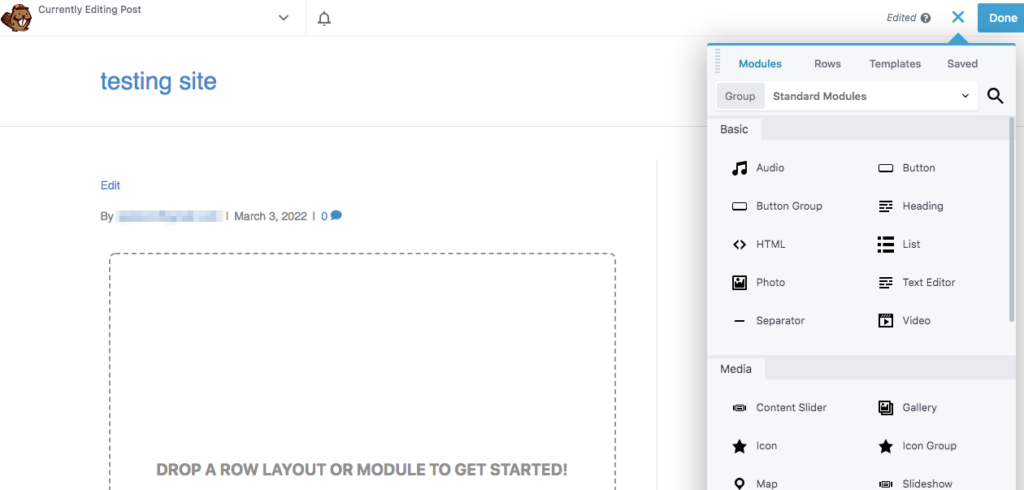 Beaver Builder 頁面編輯器