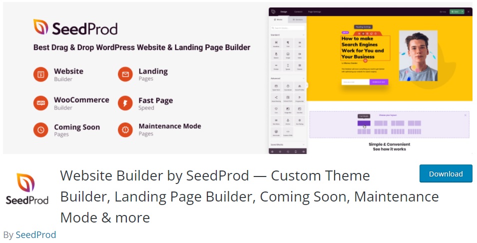 seedprodによるウェブサイトビルダーは、すぐに来るwoocommerceページを作成します
