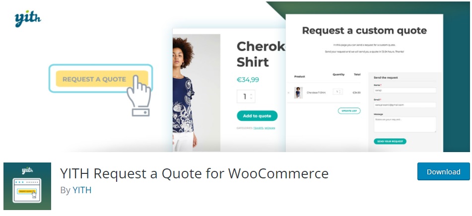 yith เพิ่ม woocommerce ขอปุ่มใบเสนอราคา