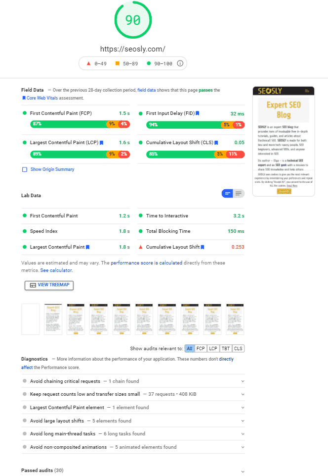 WP Rocket 3.9 이후 모바일의 Lighthouse 메트릭 및 PageSpeed ​​기회