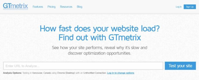 GTMetrix 性能分析工具