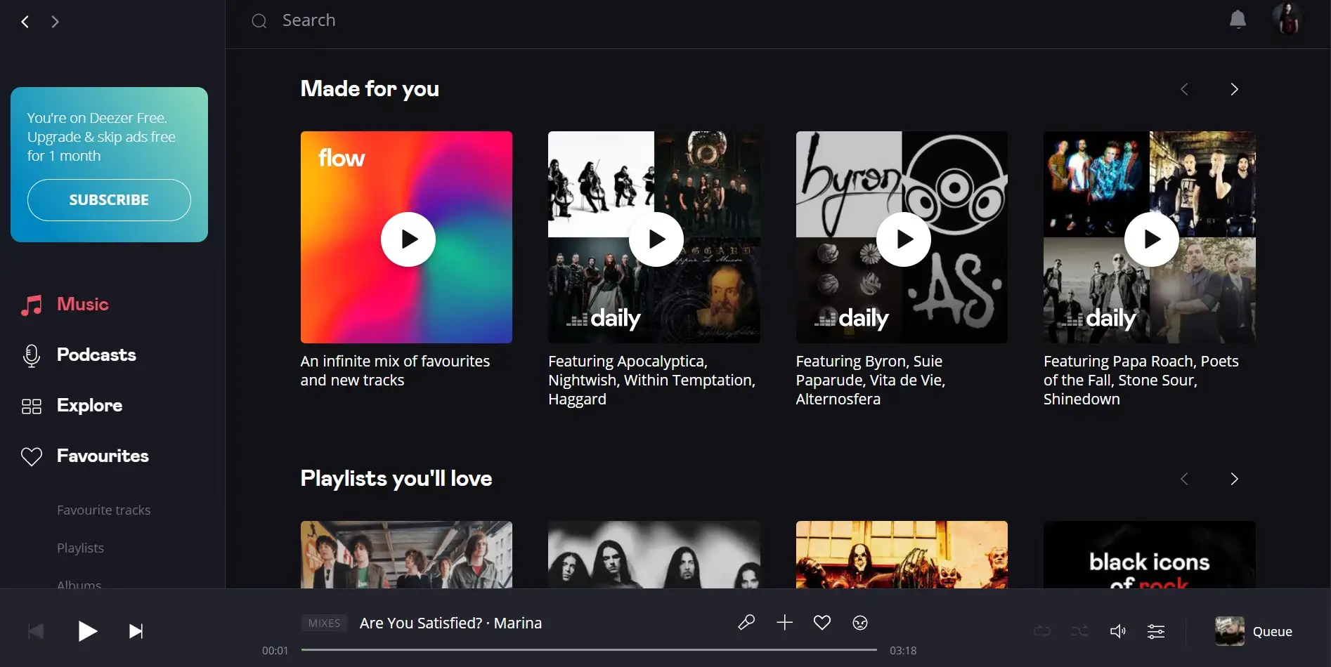Alternatif Spotify: Deezer