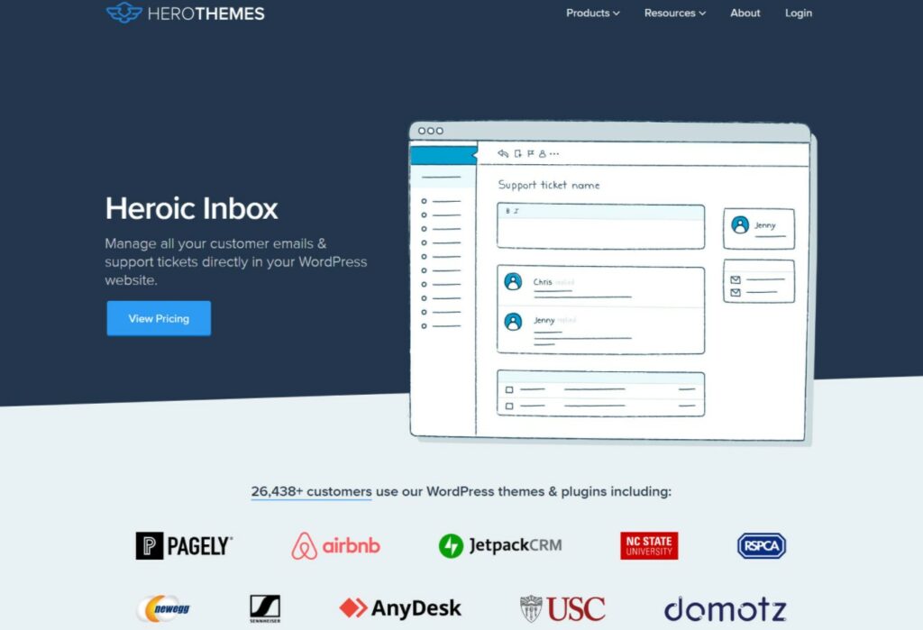 Plugin meja bantuan Heroic Inbox