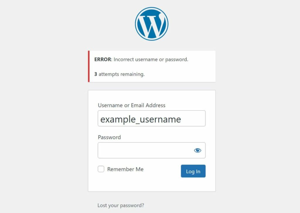 在 WordPress 上限制登录尝试的示例