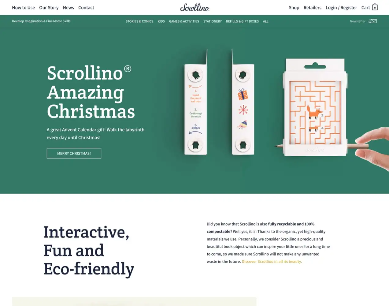 Sito Scrollino con caratteri unici