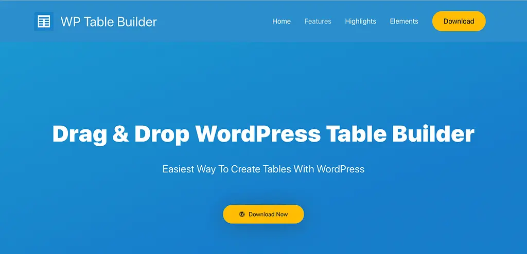 Wp Table Builder. منشئ جدول Wp