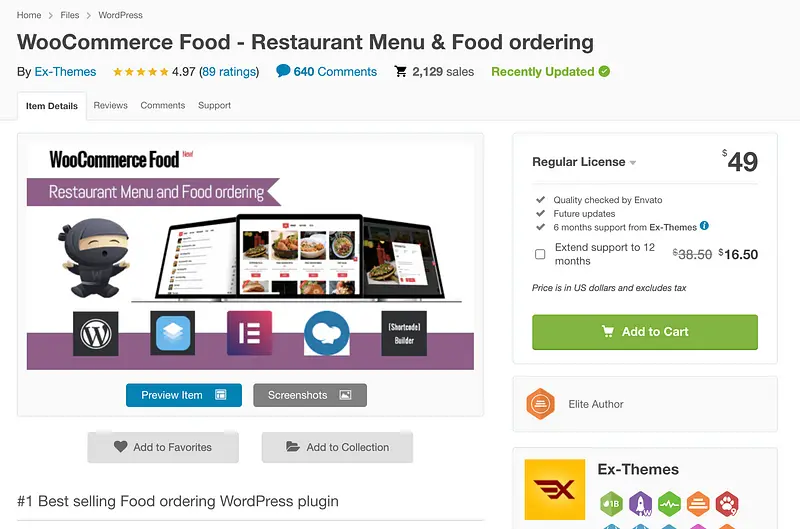 Nourriture WooCommerce
